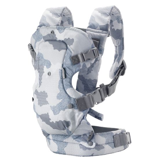 Infantino 4-in-1 Babytrage Flip Advanced ab Geburt von 3,6 bis 14,5 kg - Anhock-Spreiz-Haltung, 4 Tragepositionen - Blau