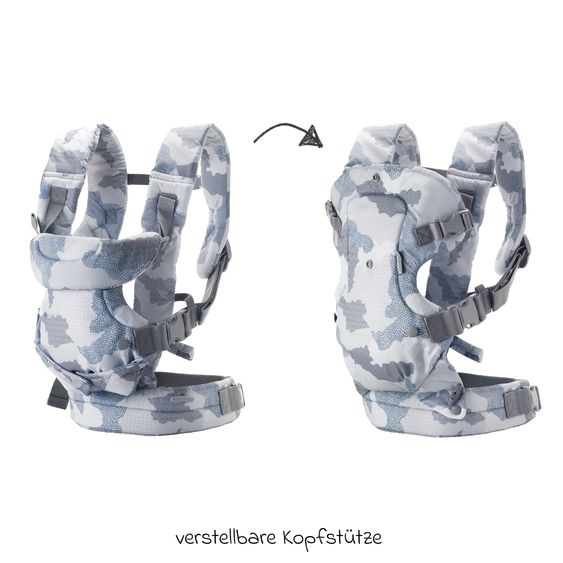 Infantino 4-in-1 Baby Carrier Flip Advanced from Birth 3.6 to 14.5 kg - Frog-Leg Position, 4 Carry Positions - Blue