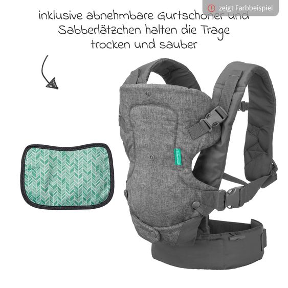 Infantino 4-in-1 Baby Carrier Flip Advanced from Birth 3.6 to 14.5 kg - Frog-Leg Position, 4 Carry Positions - Blue