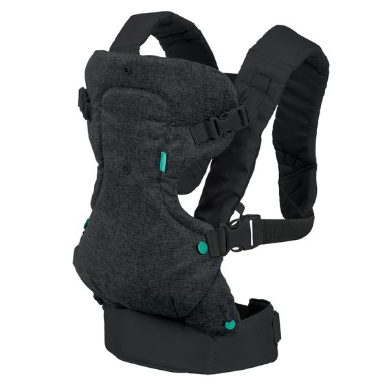 Infantino 4-in-1 Babytrage Flip Advanced ab Geburt von 3,6 bis 14,5 kg - Anhock-Spreiz-Haltung, 4 Tragepositionen - Denim