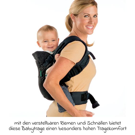 Infantino 4-in-1 Baby Carrier Flip Advanced from Birth 3.6 to 14.5 kg - Frog-Leg Position, 4 Carry Positions - Denim