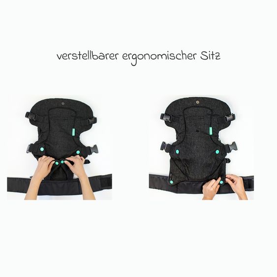 Infantino 4-in-1 Baby Carrier Flip Advanced from Birth 3.6 to 14.5 kg - Frog-Leg Position, 4 Carry Positions - Denim