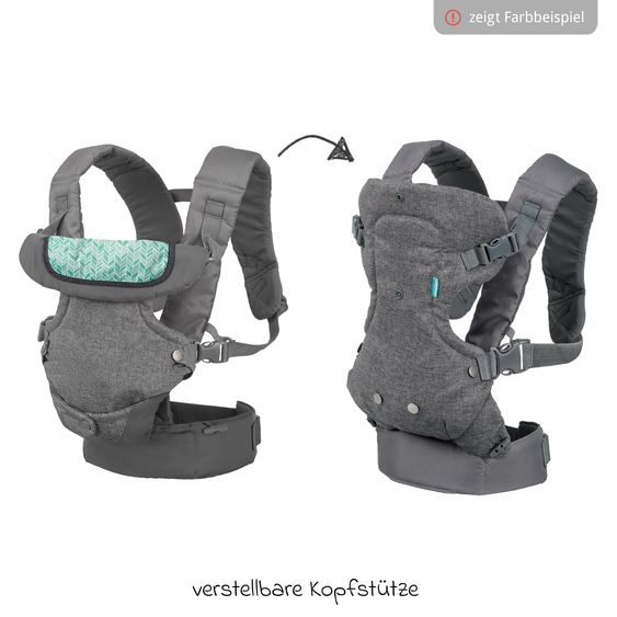 Infantino 4-in-1 Baby Carrier Flip Advanced from Birth 3.6 to 14.5 kg - Frog-Leg Position, 4 Carry Positions - Gingham Print