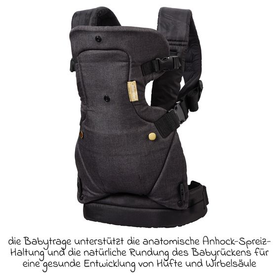 Infantino 4-in-1 Baby Carrier Flip Advanced from Birth 3.6 to 14.5 kg - Frog-Leg Position, 4 Carry Positions - Gold
