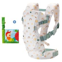 4-in-1 Babytrage Flip Advanced ab Geburt von 3,6 bis 14,5 kg - Anhock-Spreiz-Haltung, 4 Tragepositionen inkl. Buggybuch - Rainbow