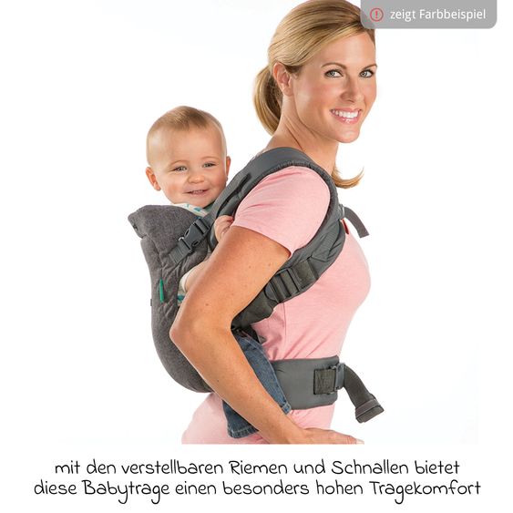 Infantino 4-in-1 Baby Carrier Flip Advanced from Birth 3.6 to 14.5 kg - Frog-Leg Position, 4 Carry Positions - Leopard Print
