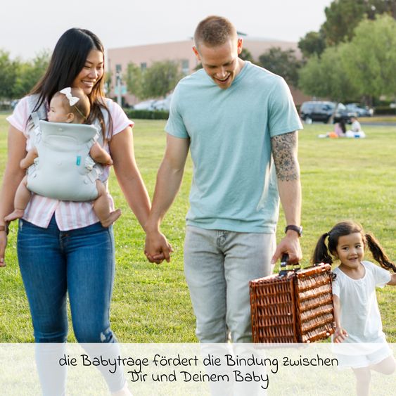 Infantino 4-in-1 Baby Carrier Flip Advanced from birth 3.6 to 14.5 kg - frog-leg position, 4 carrying positions with mesh fabric - Grey