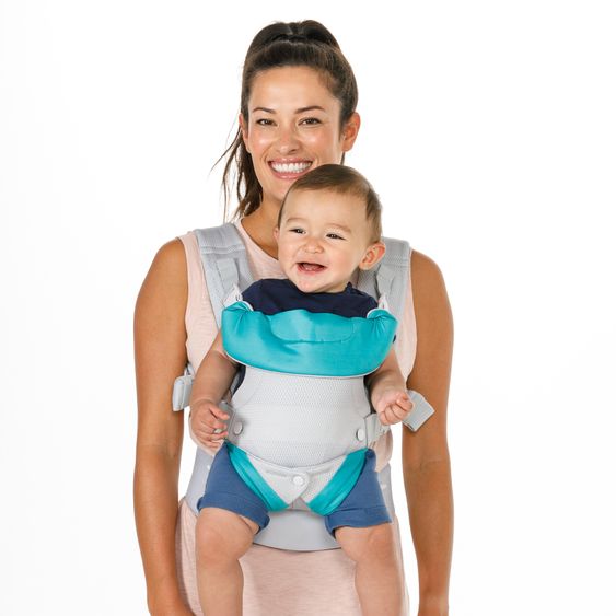 Infantino 4-in-1 Baby Carrier Flip Advanced from birth 3.6 to 14.5 kg - frog-leg position, 4 carrying positions with mesh fabric - Grey