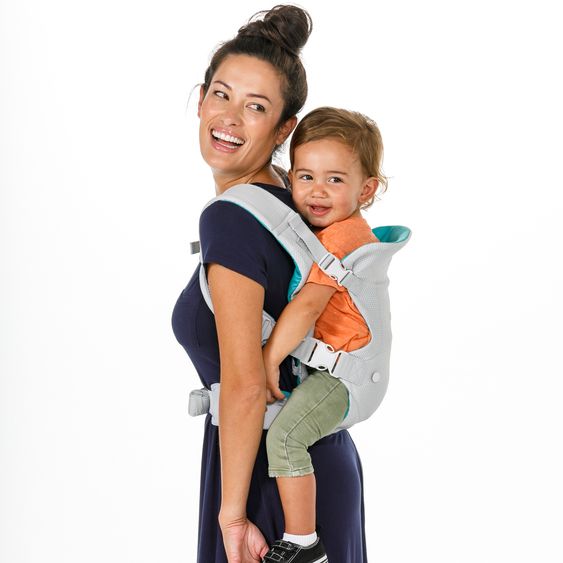 Infantino 4-in-1 Baby Carrier Flip Advanced from birth 3.6 to 14.5 kg - frog-leg position, 4 carrying positions with mesh fabric - Grey