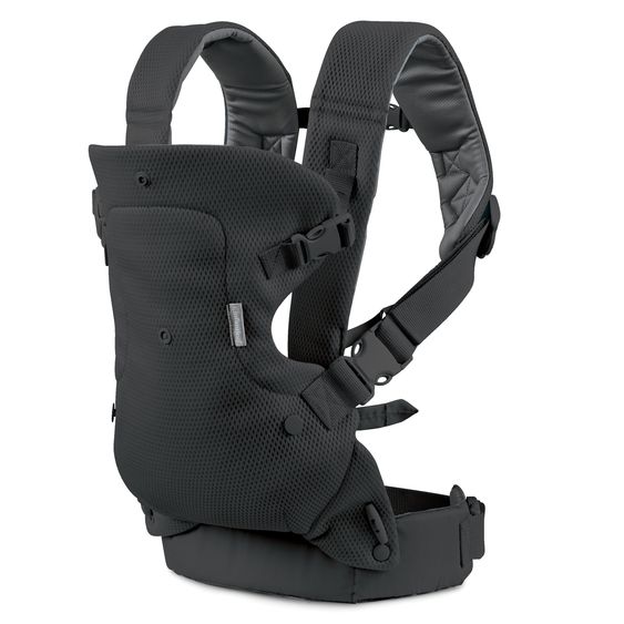 Infantino 4-in-1 Babytrage Flip Advanced ab Geburt von 3,6 bis 14,5 kg - Anhock-Spreiz-Haltung, 4 Tragepositionen mit Mesh-Gewebe - Schwarz