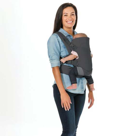 Infantino 4-in-1 Baby Carrier Flip Advanced from birth 3.6 to 14.5 kg - frog-leg position, 4 carrying positions with mesh fabric - Black