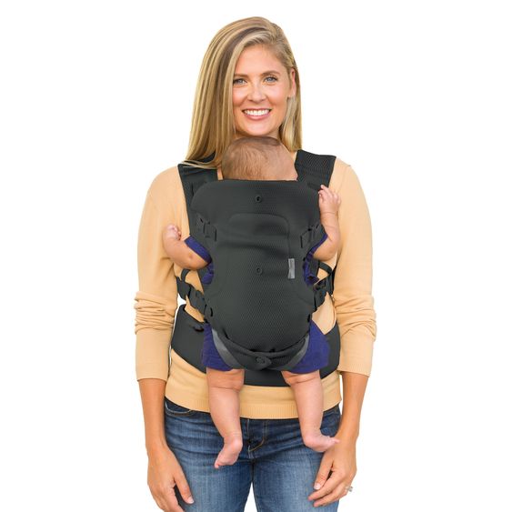 Infantino 4-in-1 Baby Carrier Flip Advanced from birth 3.6 to 14.5 kg - frog-leg position, 4 carrying positions with mesh fabric - Black