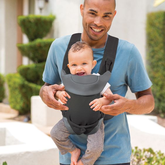 Infantino 4-in-1 Baby Carrier Flip Advanced from birth 3.6 to 14.5 kg - frog-leg position, 4 carrying positions with mesh fabric - Black