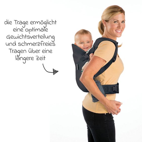 Infantino 4-in-1 Baby Carrier Flip Advanced from birth 3.6 to 14.5 kg - frog-leg position, 4 carrying positions with mesh fabric - Black