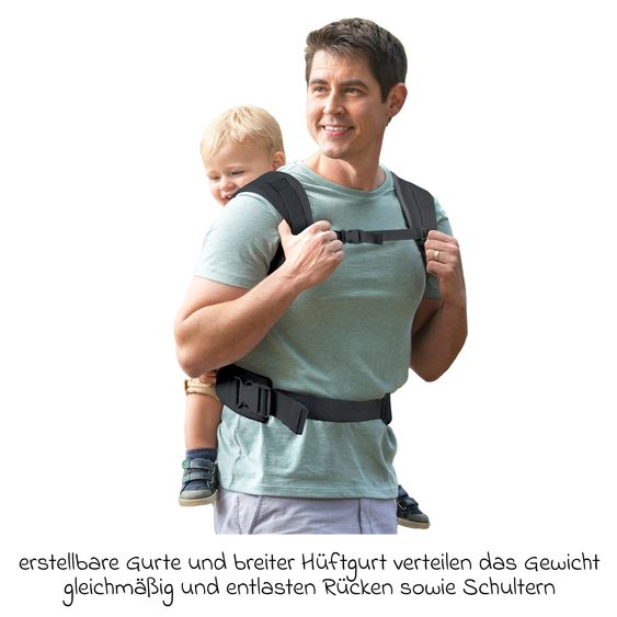 Infantino 4-in-1 Baby Carrier Flip Advanced from birth 3.6 to 14.5 kg - frog-leg position, 4 carrying positions with mesh fabric - Black