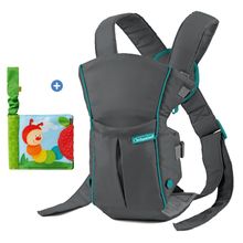 Babytrage Babytrage Swift Classic ab Geburt von 3,6 bis 11,3 kg - Anhock-Spreiz-Haltung, 2 Tragepositionen inkl. Buggybuch - Grau