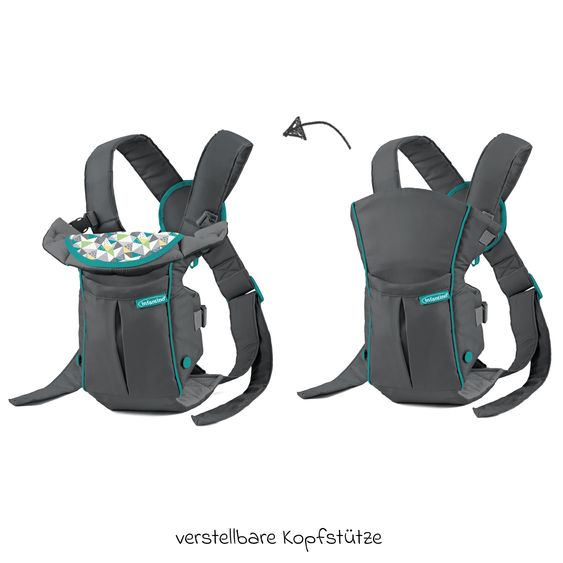 Infantino Baby carrier Swift Classic from birth 3.6 to 11.3 kg - Frog-leg position, 2 carrying positions - Grey