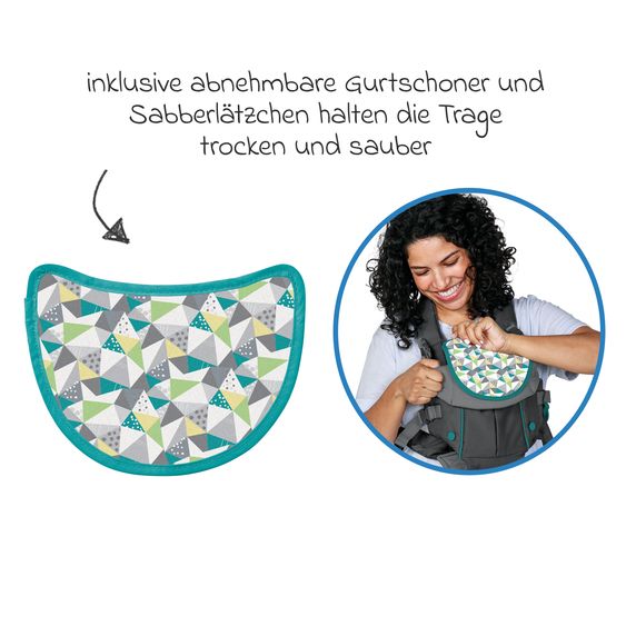 Infantino Baby carrier Swift Classic from birth 3.6 to 11.3 kg - Frog-leg position, 2 carrying positions - Grey