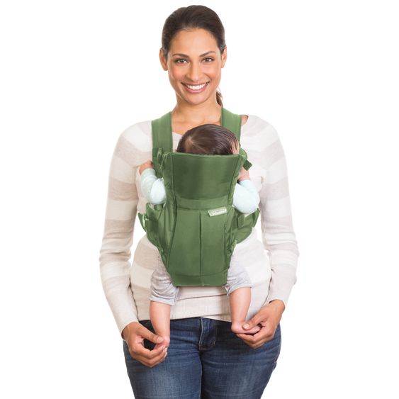 Infantino Baby carrier Swift Classic from birth 3.6 to 11.3 kg - Frog-leg position, 2 carrying positions - Olive