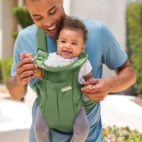 Infantino Baby carrier Swift Classic from birth 3.6 to 11.3 kg - Frog-leg position, 2 carrying positions - Olive