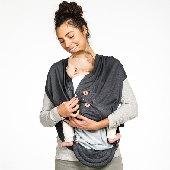 Infantino Baby Carrier & Wrap Hug & Cuddle from birth from 3.2 to 11.8 kg - Frog-leg position - Black