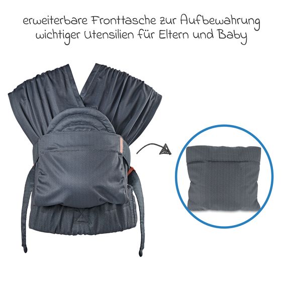 Infantino Baby Carrier & Wrap Hug & Cuddle from birth from 3.2 to 11.8 kg - Frog-leg position - Black