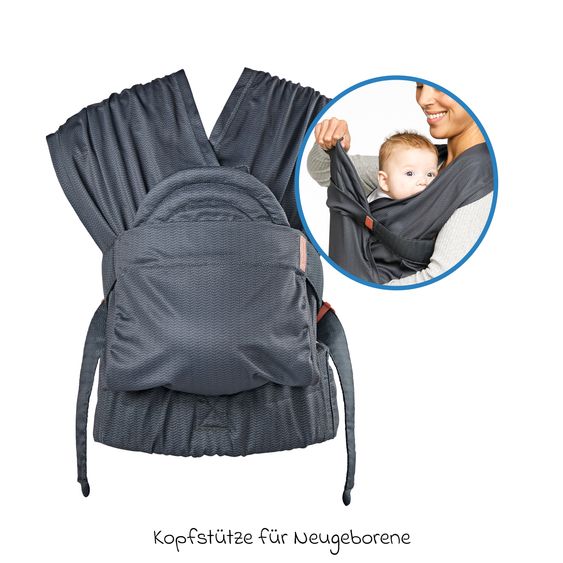 Infantino Baby Carrier & Wrap Hug & Cuddle from birth from 3.2 to 11.8 kg - Frog-leg position - Black