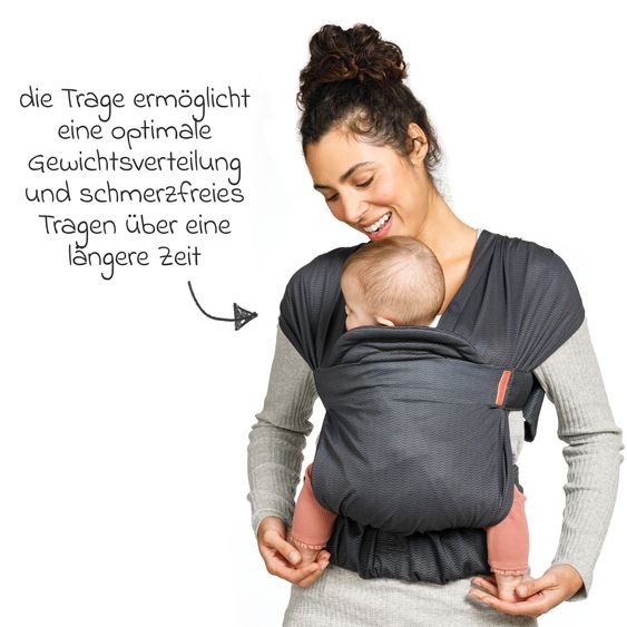 Infantino Baby Carrier & Wrap Hug & Cuddle from birth from 3.2 to 11.8 kg - Frog-leg position - Black