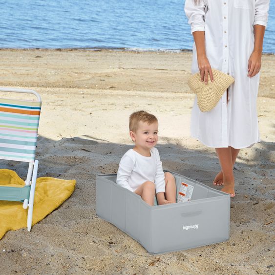Ingenuity Baignoire Pliable Tuckaway Transforme La Douche En Baignoire - Pour La Maison Ou En Voyage - Gris