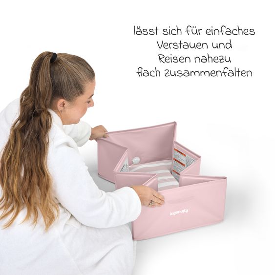 Ingenuity Vasca da bagno pieghevole Tuckaway trasforma la doccia in vasca da bagno - per casa o in viaggio - Rosa