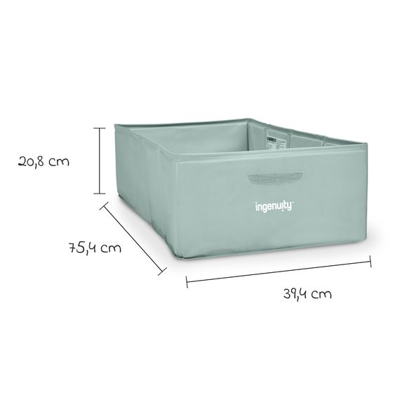 Ingenuity Foldable Bath Tub Tuckaway turns the shower into a bathtub - for home or travel - Sage