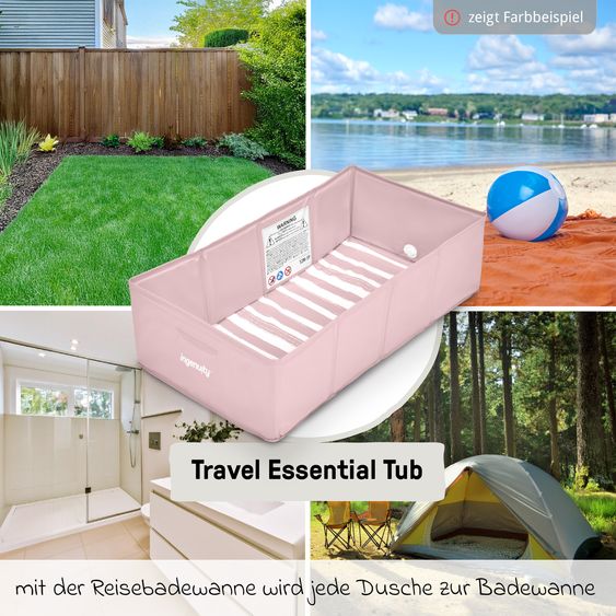 Ingenuity Foldable Bath Tub Tuckaway turns the shower into a bathtub - for home or travel - Sage