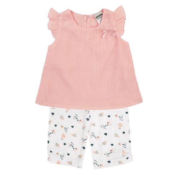 Jacky 2 tlg. Set Bluse + Radlershorts Girls Holidays - Rosa Weiß - Gr. 62