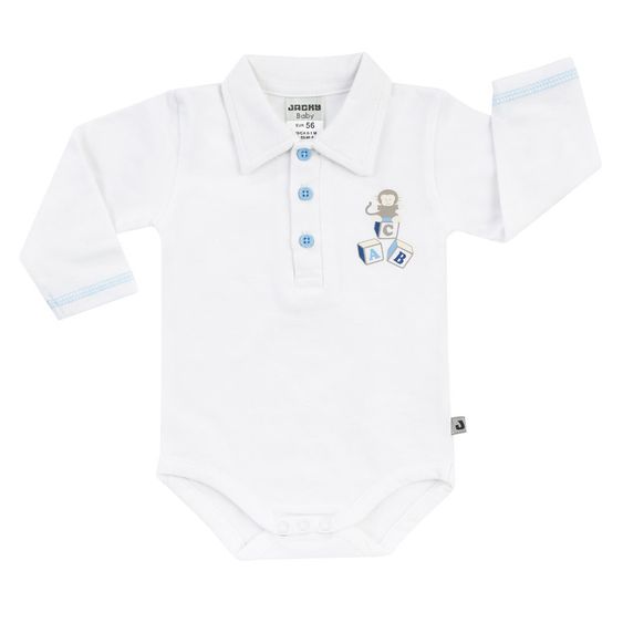 Jacky 2-tlg. Set Body Langarm + Hose Baby Boy - Ringel Hellblau Weiß - Gr. 56