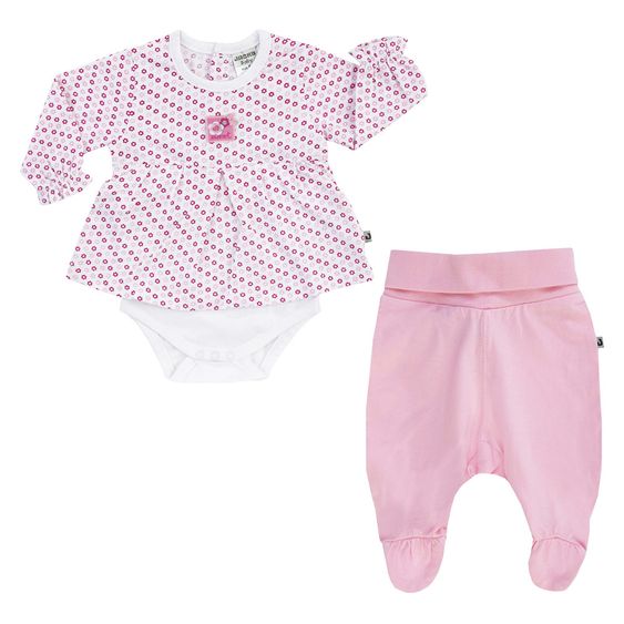 Jacky 2-tlg. Set Bodybluse + Hose Baby Girl - Blumen Rosa - Gr. 68