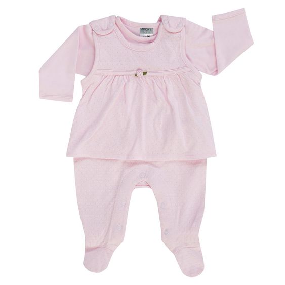 Jacky 2-tlg. Set Strampler-Kleid + Langarmshirt Roses - Rosa - Gr. 62