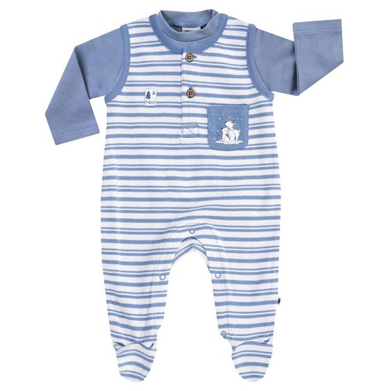 Jacky 2-tlg. Set Strampler + Langarmshirt Haunted Forest - Steifen Blau Weiß - Gr. 50