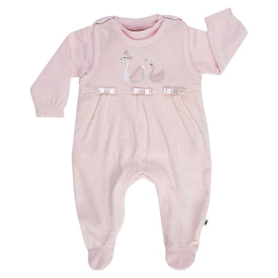Jacky 2-tlg. Set Strampler + Langarmshirt - Little Swan Rosa - Gr. 50