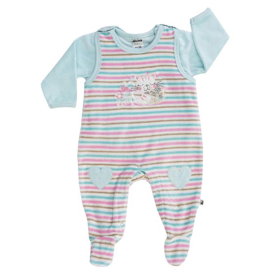 Jacky 2-tlg. Set Strampler + Langarmshirt Nicki - Kitty Türkis - Gr. 56