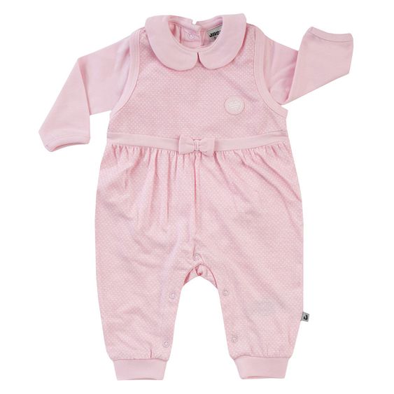 Jacky 2-tlg. Set Strampler o. Fuß + Langarmshirt Hearts - Punkte Rosa - Gr. 56
