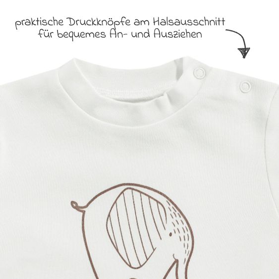 Jacky 2-tlg. Set Strampler & Shirt - Giraffe & Elefant - Offwhite - Gr. 50