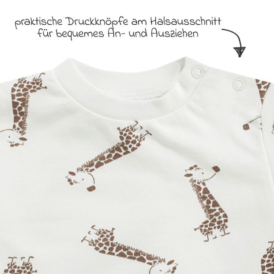 Jacky 2 tlg. Set Sweatshirt & Hose - Giraffe Allover - Mokka Offwhite - Gr. 62