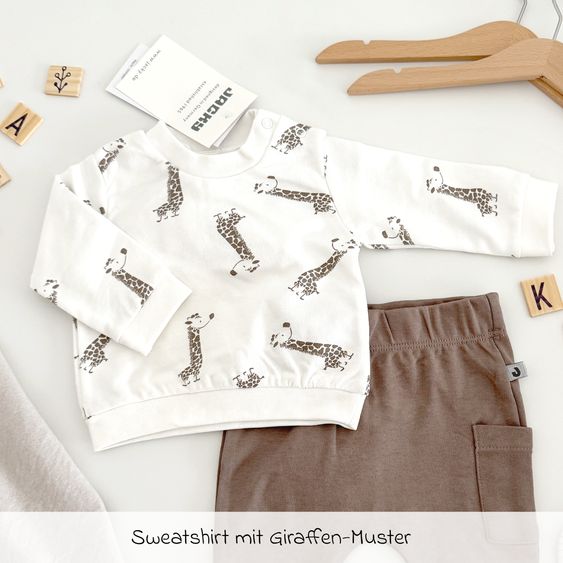 Jacky 2-tlg. Set Sweatshirt & Hose - Giraffe Allover - Offwhite - Gr. 56