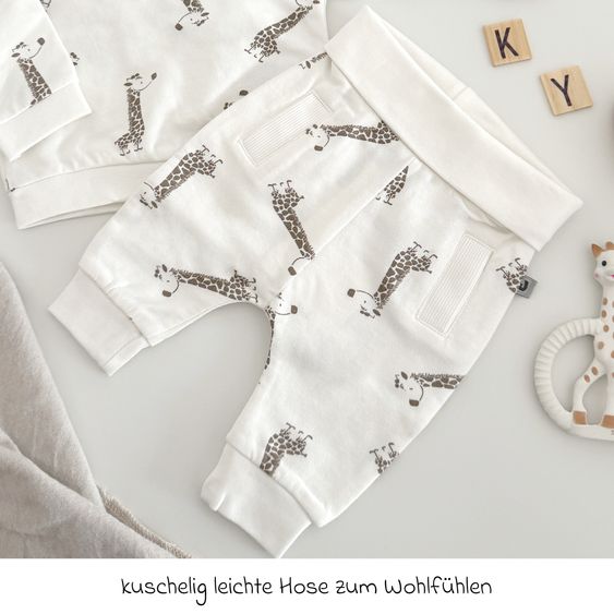 Jacky 2-tlg. Set Sweatshirt & Hose - Giraffe Allover - Offwhite - Gr. 56