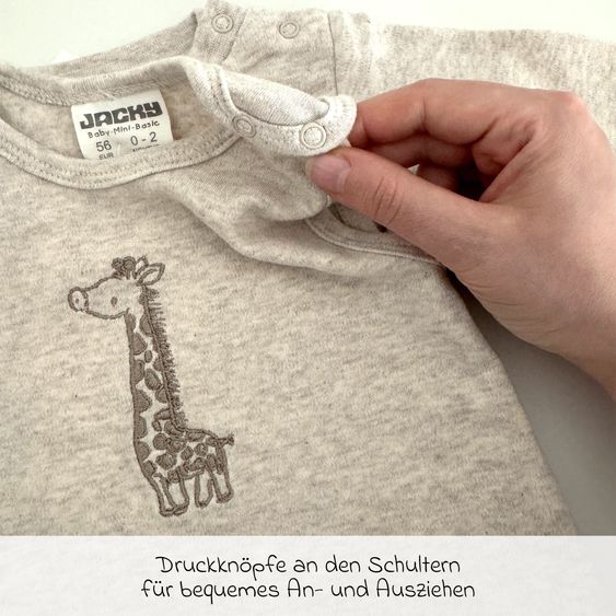 Jacky 4-tlg. Set Strampler, Langarmshirt, Wickelshirt & Jogginghose - Beige Melange - Gr. 62