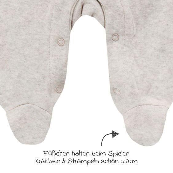 Jacky 4-tlg. Set Strampler, Langarmshirt, Wickelshirt & Jogginghose - Beige Melange - Gr. 62