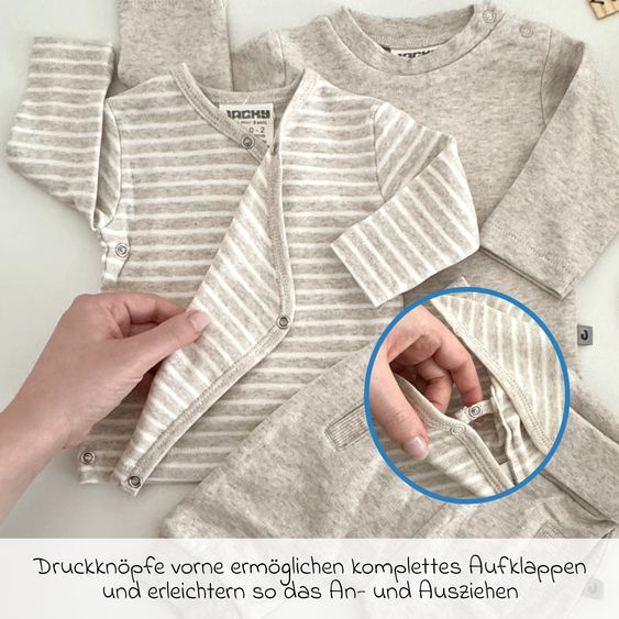 Jacky 4-tlg. Set Strampler, Langarmshirt, Wickelshirt & Jogginghose - Beige Melange - Gr. 62