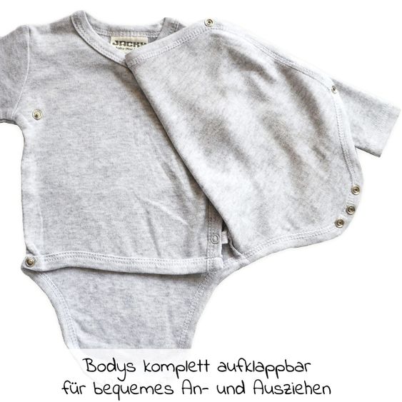 Jacky Set da 9 pezzi con tutine, tutine, primo cappello e guantini - Grigio Bianco - Taglia 56