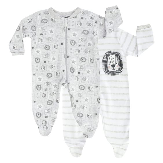 Jacky Set da 9 pezzi con tutine, tutine, primo cappello e guantini - Grigio Bianco - Taglia 56