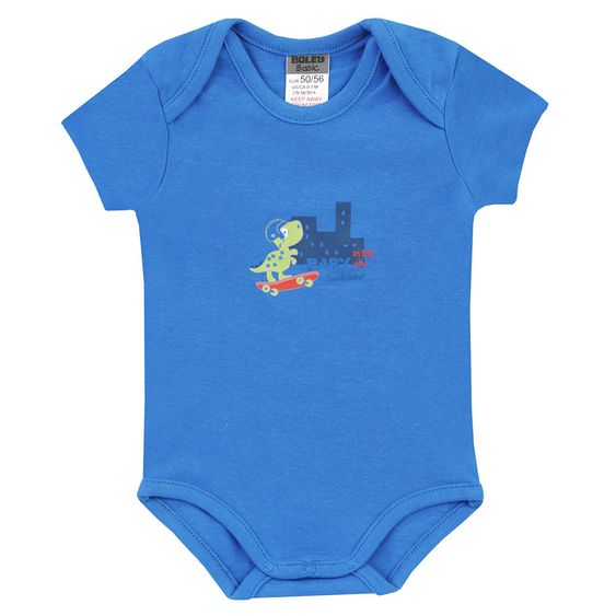 Jacky Body Kurzarm 3er Pack - Baby Dino Blau Weiß - Gr. 50/56